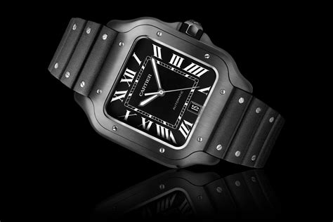 cartier santos adlc black|cartier santos all black case.